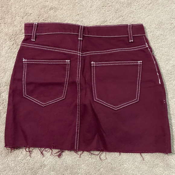 Crimson Jean Skirt - Picture 3 of 3